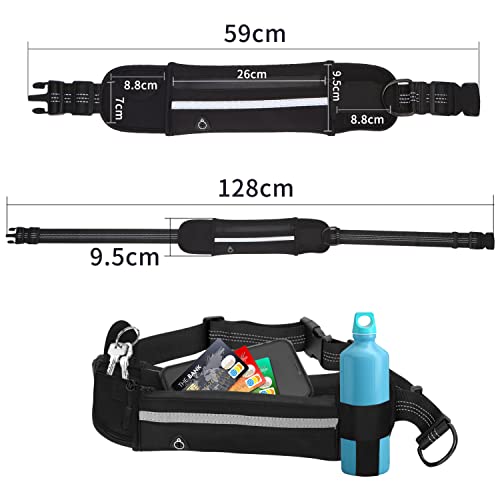 Nobleza Joggingleine für Hunde, freihändige Leine mit Gürteltasche, Handfreie Hundeleine für Laufen mit verstellbarem Hüftgurt Bungee Leine zum handfreien Joggen