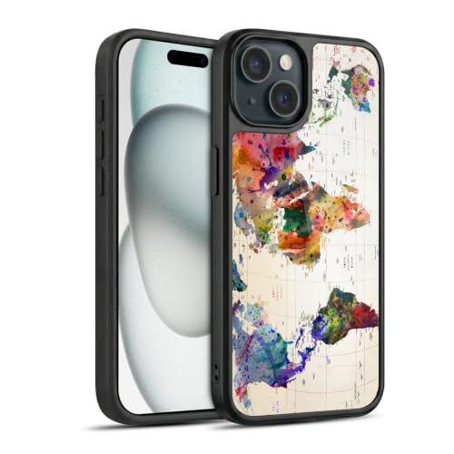Coque Gel renforcée iPhone 15 Protection Anti-Choc Carte du Monde Pop