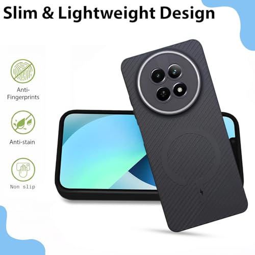 Image of LIRAMARK Rugged Carbon Fibre TPU Armor Silicone Back Cover Case for Realme Narzo 70x 5G / N65 / Realme 13 /12 / 12X 5G / C65