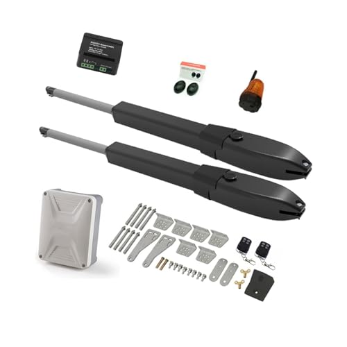 Motor Puerta Corredera, Operador de puerta eléctrica de doble brazo con batería Solar, abridor de puerta abatible, cámara IP, Control remoto, granja al aire libre,para puerta(KIT F)