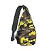 VOOHDDY Fashion Yellow Brown Camo Sling Bag For Women Men Travel Hiking Backpack Crossbody Shoulder Chest Bags Casual Daypack Sport