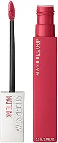 Maybelline SuperStay Matte Ink Batom Líquido Matte Longa Duração 16H com Aplicador Preciso, Não Transfere e Cor Intensa, Acabamento Matte Confortável, Cor 80 Ruler Rosa Avermelhado, 5ml