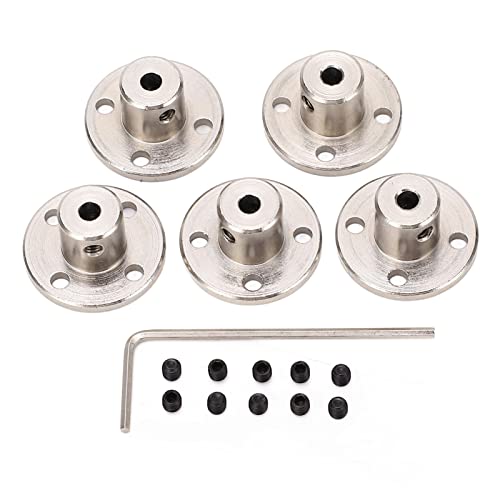 5pcs Flange Coupling Connector, Professional Stainless Steel 3mm Inner Diameter Rigid Flange Shaft Coupling,Rigid Guide Model Coupler Accessory for DIY RC Model Motors