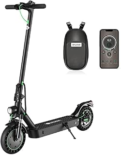 isinwheel Electric Scooter Adult, E Scooter 35/40km Long Range, 10inches Solid Tire,10.4AH Battery, Max Speed 25km/h, 2 Speed Modes Adjustable, APP Control, Double Braking System