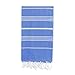 Turkish Bath Towel Peshtemal Fouta 39" X 71" - 100% Cotton - For Beach Picnic Sarong (Marine Blue)