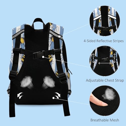 panksolu Honey Bee Bumble White Daisy Toddler Backpack for Boys Girls Kids Backpacks Preschool Bag Travel Bag4