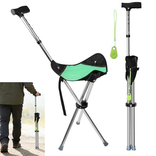 Klappbarer Gehstock mit Sitz, Gehstock Herren mit...