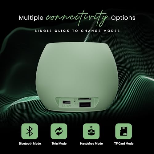 HAMMER Drop 5W Bluetooth Wireless Speaker with Twin Pairing, 1200 mAh Battery, 100H Standby Time, TWS Function, TF Card, USB Slot, Auto-Pairing,... - Image 5