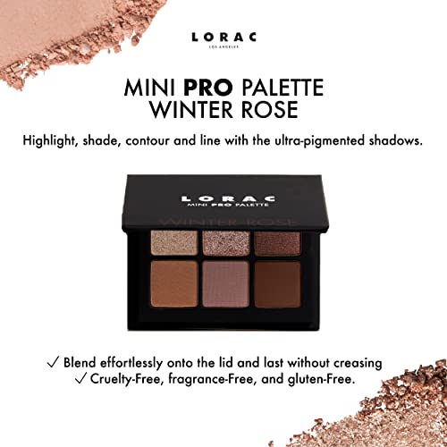Lorac Mini Pro Matte & Glitter Eyeshadow Palette, Winter Rose | Luxuary Makeup Pallete | Metallic Colors | Cruelty Free, Gluten Free, Vegan #TOP1