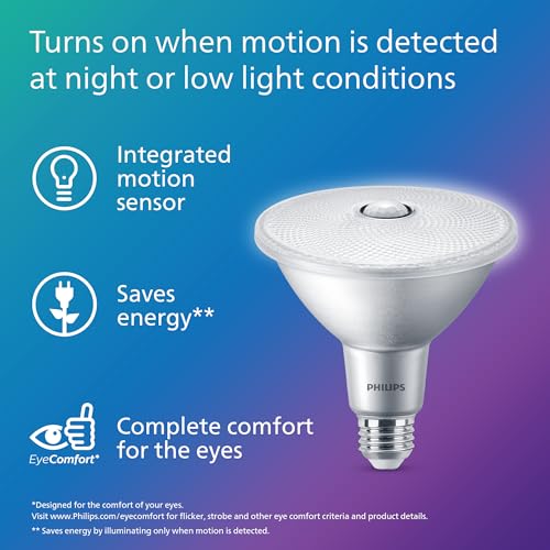 PHILIPS LED 120W PAR38 2-Pack Motion Sensing Soft White (2700K) 1200 Lumen (13W = 120W) Frosted Flicker-Free Light Bulbs - image 5