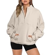 BLENCOT Women Half Zip Oversized Sweatshirts Long Sleeve Fleece Trendy Cropped Pullover Workout W...