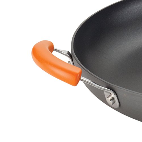Rachael Ray Brights Hard Anodized Nonstick Frying Pan / Fry Pan / Hard Anodized Skillet With Helper Handle - 14 Inch, Gray #TOP3