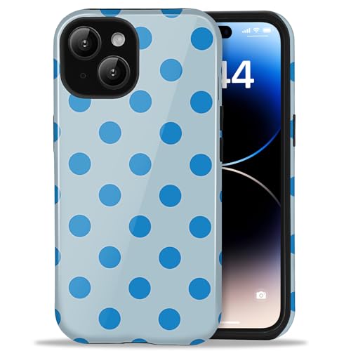 Coque iPhone 15 Plus jolie et girly à gros pois le cadeau chic idéal pour femmes