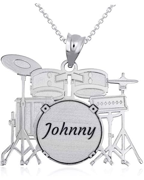 Claddagh Gold .925 Sterling Silver Music Drum Set Pendant and Pendant Only