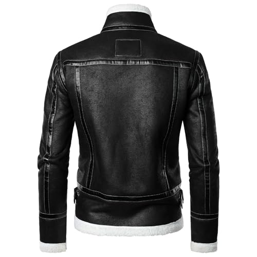 Chaqueta Bomber de Cuero Sintético para Hombre 5X-Large miniatura 4