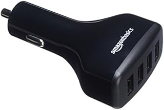 Amazon Basics Dual-Port USB Car Charger for Apple & Android Devices, 4.8 Amp/24W, Black