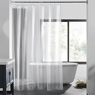 Anti-Schimmel Wasserdicht Duschvorhang, Natürliche Beleuchtung Transparent, Mit 12 Metallösen und 3 Gewichtsmagnete, Schnelltrocknend für Badezimmer (180x180cm)