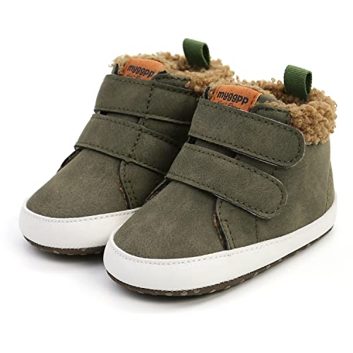 Image of SOFMUO Baby Boys Girls High Top Ankle PU Leather Sneakers Soft Rubber Sole Infant Moccasins Newborn Oxford Loafers Anti-Slip Toddler Wedding Uniform Dress Shoes
