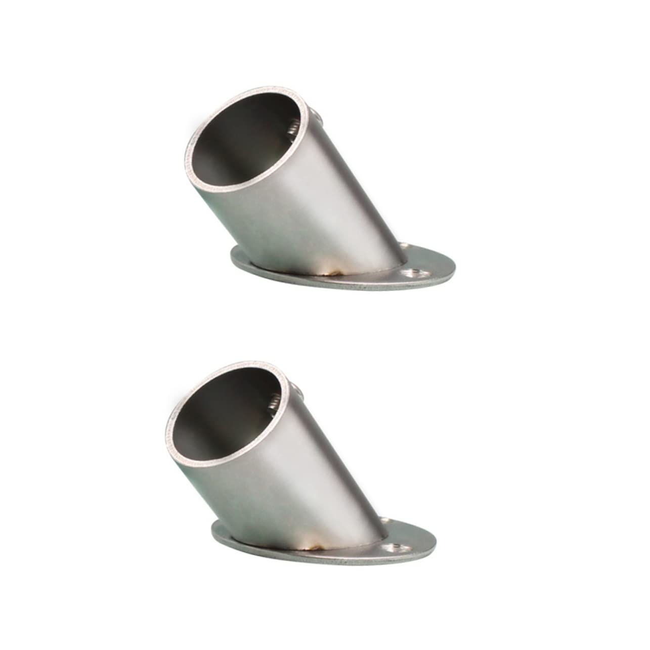 OFFSCH 2pcs Bevel Angle Flange Base Flange Shelf Bracket Support Holder for Flag Bracket Closet Rod End Supports Curtain Rod Corner Stainless Steel Material Flagpole Stand