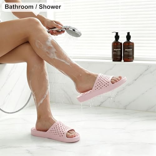 Image of Xomiboe Shower Shoes Men Quick Drying Women Shower Sandals Non-Slip Comfortable House Slippers Bathroom Hotel Flip Flops Slides With Students Gym