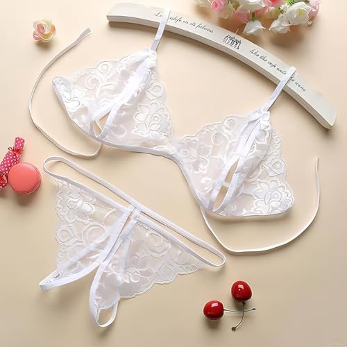 Image of Exotic Bra Panty Set with Matching Shrug | Stylish Bridal Wear |Women's Sexy Lingerie Set with Robe | Honeymoon & Bridal Special Nightwear | 1-Piece Nightdress | Transparent Nighty for Women