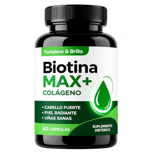 PRIMEHAVEN Biotina Max Colageno Biotin and Collagen Supplements with Biotina B7 & Vitamins Biotin for Hair Growth Women Improve Skin and Nails 60 Capsules
