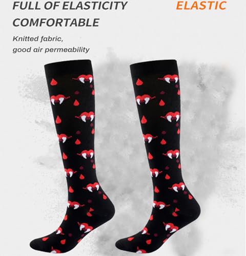 Image of Women's Knee High Compression Socks for Running Work Support Nurses Pregnancy Travel,Colorful Over The Calf Socks,#W402