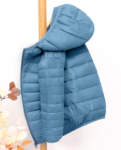 solomate Boys Girls Winer Jacket Lghtweight Puffly Water-resistant Hooded Coat for Kids3