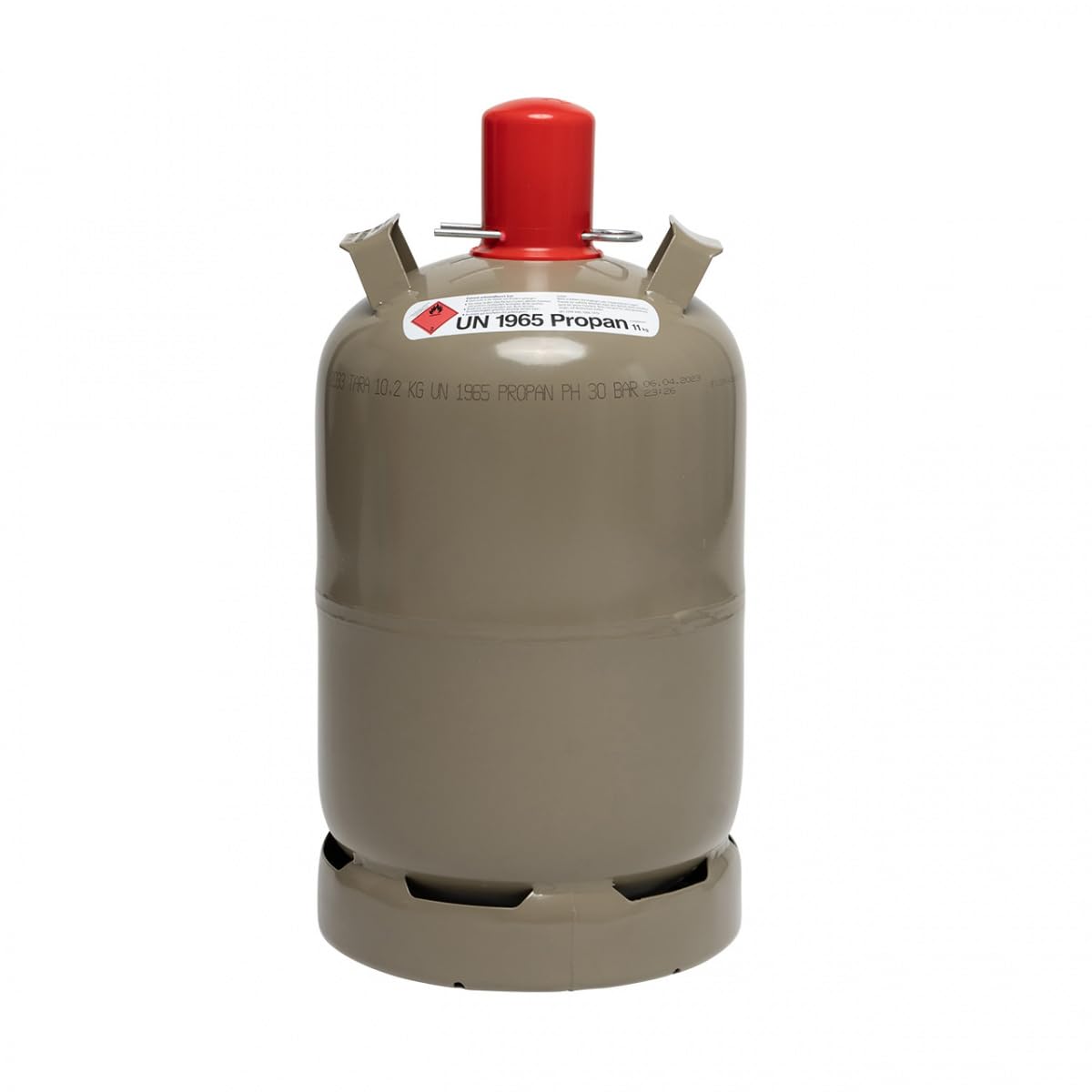 18 x Campinggas Flaschen 11 kg grau, regenerierte Umlaufflaschen, gefüllt - 11kg Eigentum Gasflasche inkl. einem Gasregler-Schlüssel + Magnet für Gas-Grill, Gas-Kocher, Wohnwagen, Heizung etc