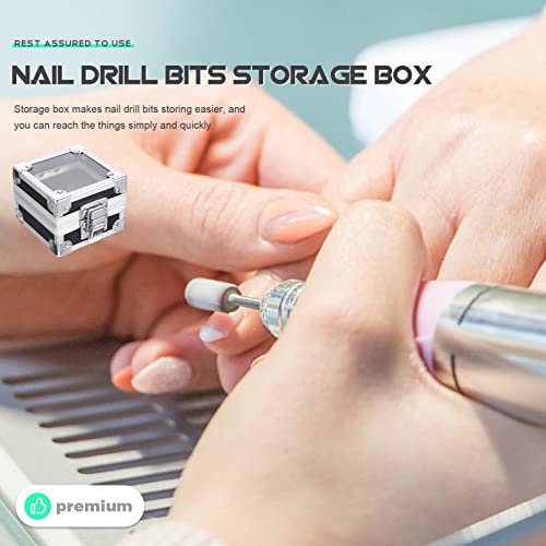 Estuche portabrocas acrílico para uñas, organizador portátil miniatura 3