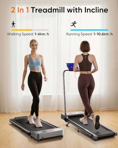 Walking Pad with 3-Level 10% Incline and Handle, 6 in 1 Folding Treadmills for Home Office,Portable Under Desk Treadmill, Dual LED Display, APP & Remote, 135kg Capacity - Image 3