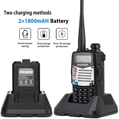 Baofeng Uv-5R Ham Radio Long Range, Dual Band 2 Way Radio, Rechargeable Baofeng Handheld Radio With Extra Battery And Charger, Programmable Two Way Radios With Programming Cable And Earpiece(4 Pack) #TOP2