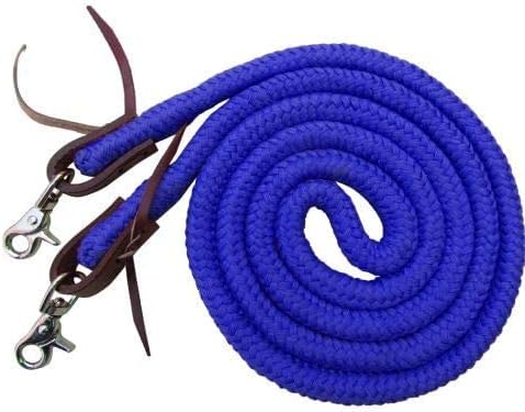 Showman 8' Braided Cotton Barrel Reins w/Scissor Snap Ends