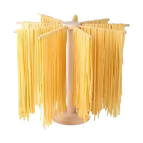 XIONGXIAOZHI Faltbarer Nudeltrockner Pastatrockner mit 9 Ausziehbaren Sprossen Nudeltrockner Nudelständer Stabile Handgemachte Nudel Hängen Stehen für Bis zu 4.5 Kg mit Sockel Faltbar für Pasta Nudeln