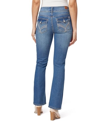Image of WallFlower Bling Back Pocket Bootcut Jeans for Women, Luscious Curvy Fit, Embellished Mid-Rise Insta Stretch Denim
