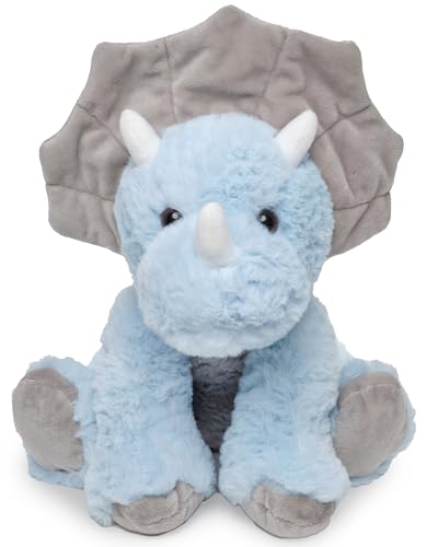 Bearington Dinosaur Stuffed Animal Dinosaur Plush Triceratops Soft Cute Blue Dino Plushies for Baby Kids Boys & Girls