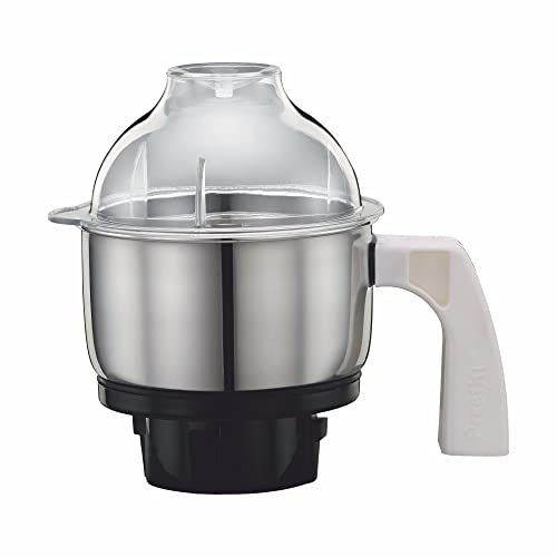 Preethi MGA-504 0.5-L Jar (Steel and Transparent) | Stainless Steel & Glass | Built-in Grinder | Brushed Finish view 1
