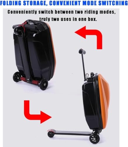 Maleta rígida de transporte para scooter, equipaje ligero multifuncional con ruedas para aeropuertos y desplazamientos, plegable y desmontable portátil, Black