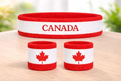Image of Suddora Country Headband & Wristbands Set (Includes 2 Wrist & 1 Head Sweatband), Highly Moisture Wicking
