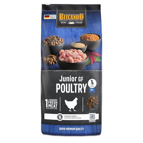 BELCANDO Junior GF Poultry [12,5 kg] getreidefreies Hundefutter | Trockenfutter ohne Getreide für Junge Hunde | Alleinfuttermittel für Hunde ab 4 Monaten