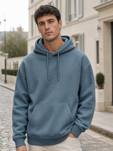 Image of Nobero Heavy Duty Oversized Solid Hoodie for Men | Hoodies for Men | Oversized Fit | Solid Colour | Thick Fleece Fabric | Drawstring Hood