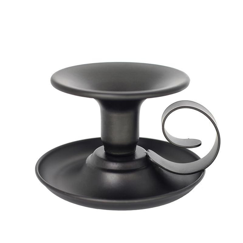 Portavelas Decorativos 1 Pieza de portavelas Retro, candelabro Mano Metal Simple, Copa Vela cónica for Mesa, Fiesta, Boda, Navidad, decoración del hogar para Fiestas(Negro)