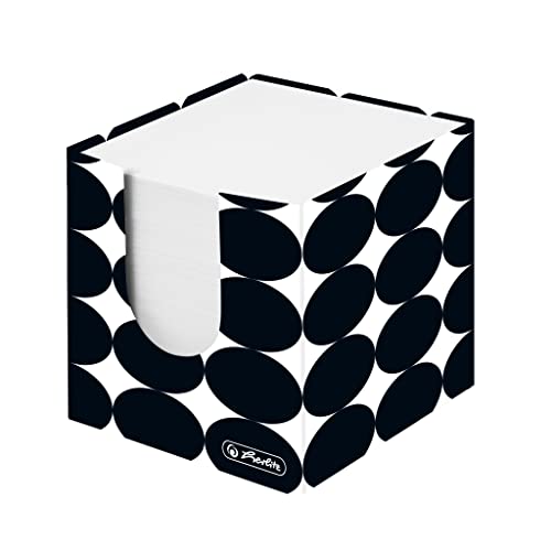 Herlitz 50040100 Zettelkasten, 700 Blatt, 9x9x9 cm, Motiv: Just Black, 1 Stück