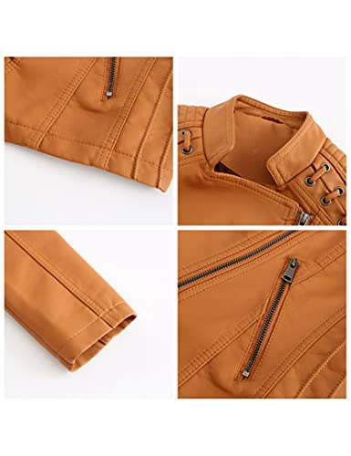 Womens Ladies Faux Leather Zipper Punk PU Slim Motorcycle Biker Short Jacket Coat2