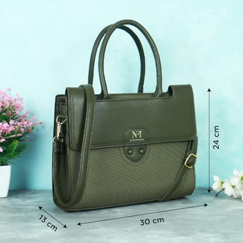 Image of NFI essentials Satchel Bags Ladies Purse Handbag Premium Women Shoulder Travel Bag for Work Gifts for Wife /Mother /Sister Stylish Office College Party Bag
