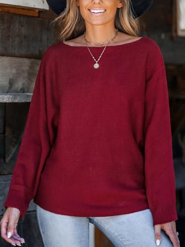 CUPSHE Womens Off The Shoulder Sweaters Long Sleeve Lightweight Knit Casual Pullover Sweater Tops4