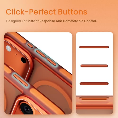 Image of CASEGEAR Bold Pro Back Cover Case Compatible with iPhone 17 Pro Max | 14.8 Feet Drop Protection | Compatible with MagSafe | 360 Complete Protection | Shockproof & Scratch Resistant | Orange