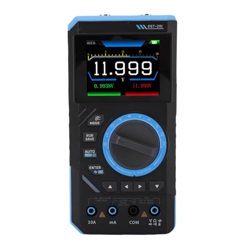 Fafeicy Herramienta de Voltaje Digital Multímetro Osciloscopio, 2 Canales con Ancho de Banda de 1 MHz y Batería de 3000 MAh para Electricistas y Pruebas Automáticas