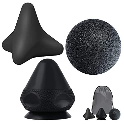 RYMALL Triggerpunkt Drücker Massagegerät+Faszienball,Schmerzfrei Drücker Set mit Saugnapf & Beutel für Muskelschmerzen und Verspannungen, Osteopressur Drücker Massager für Selbstmassage (Schwarz)