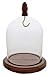 3"x4" Pocket Watch Glass Display Dome Cloche with Hook, Real Walnut Base & Wood knob